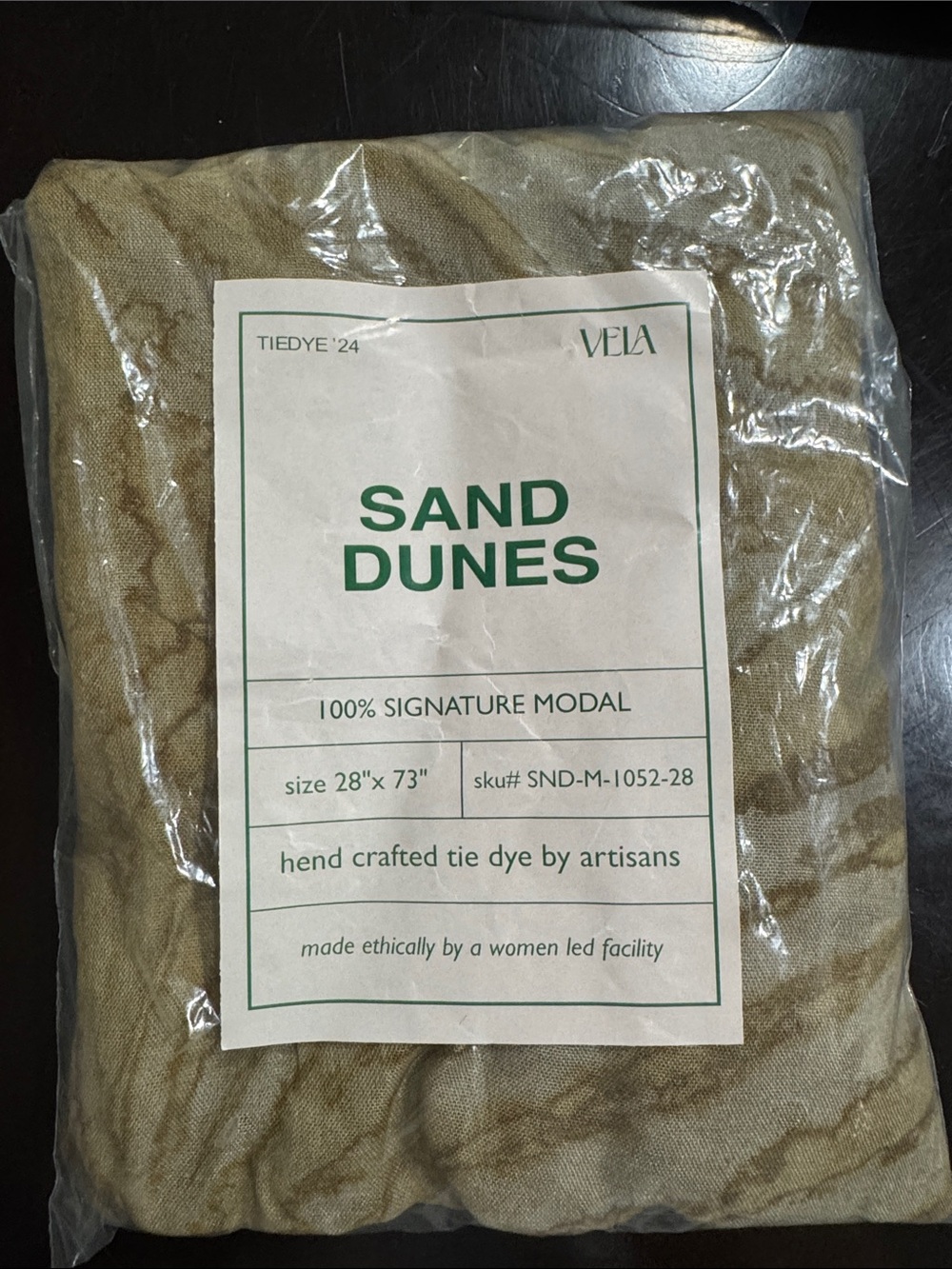 Vela Sand Dunes Modal Tie-Dye Wrap - Sand